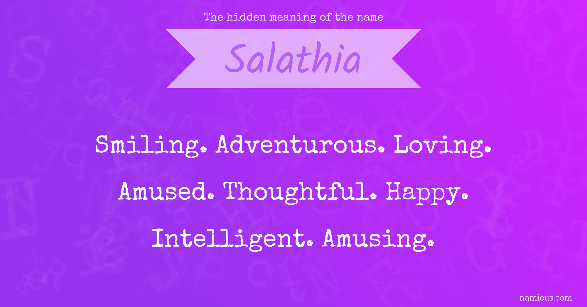 The hidden meaning of the name Salathia