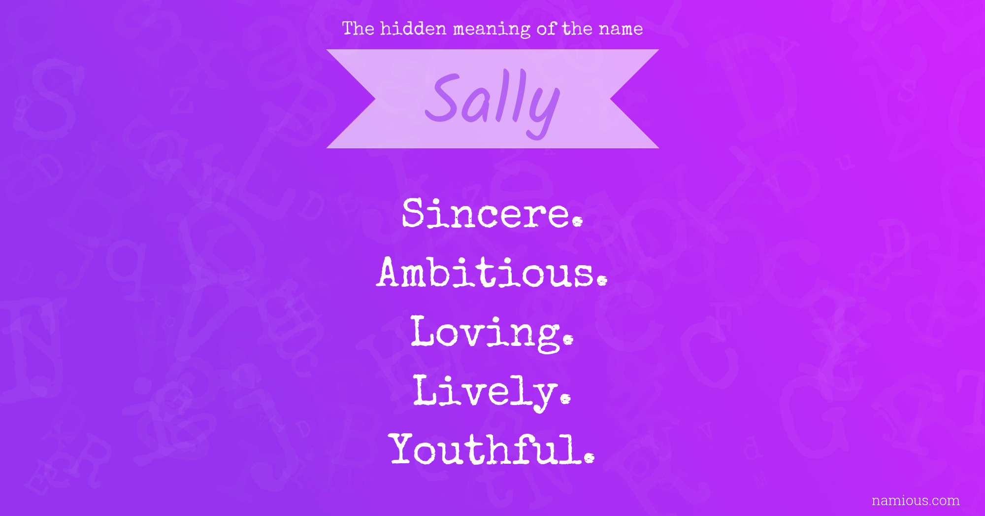 The hidden meaning of the name Sally