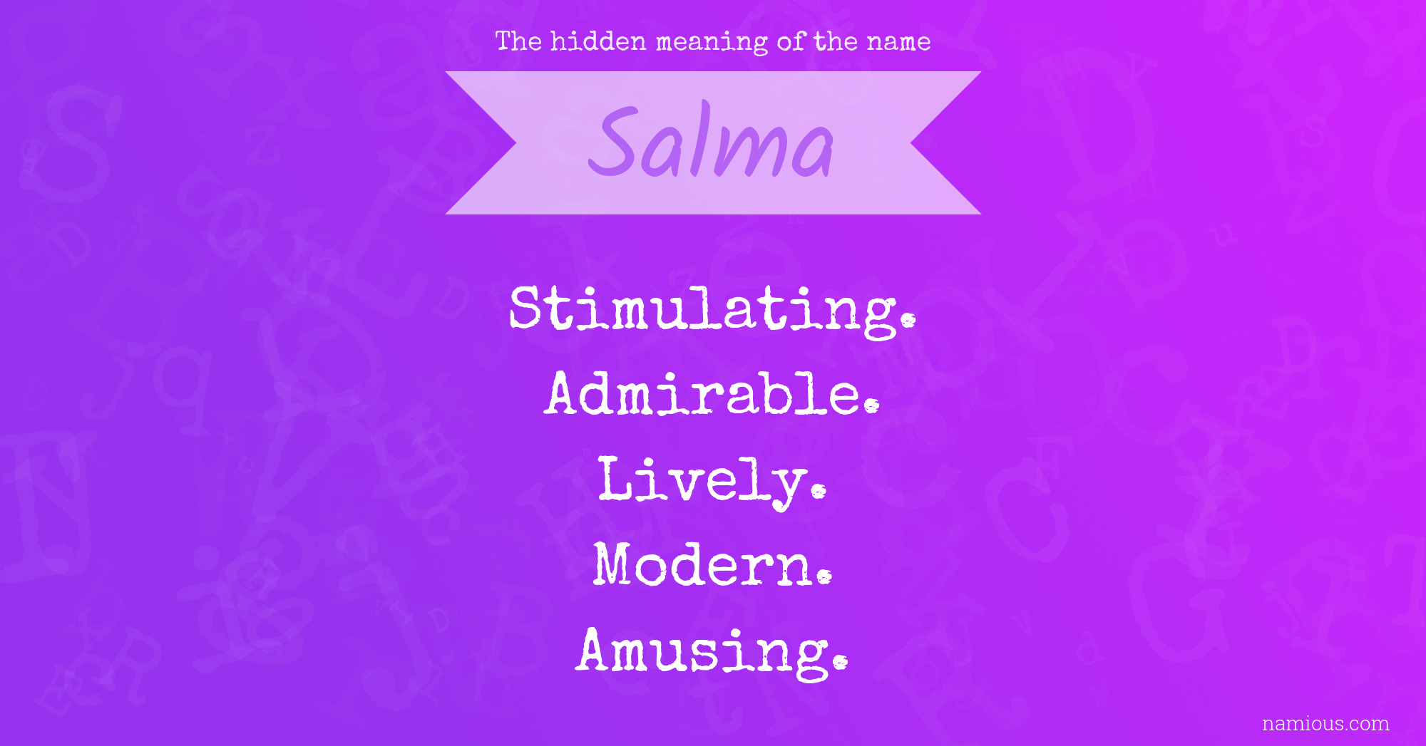The hidden meaning of the name Salma