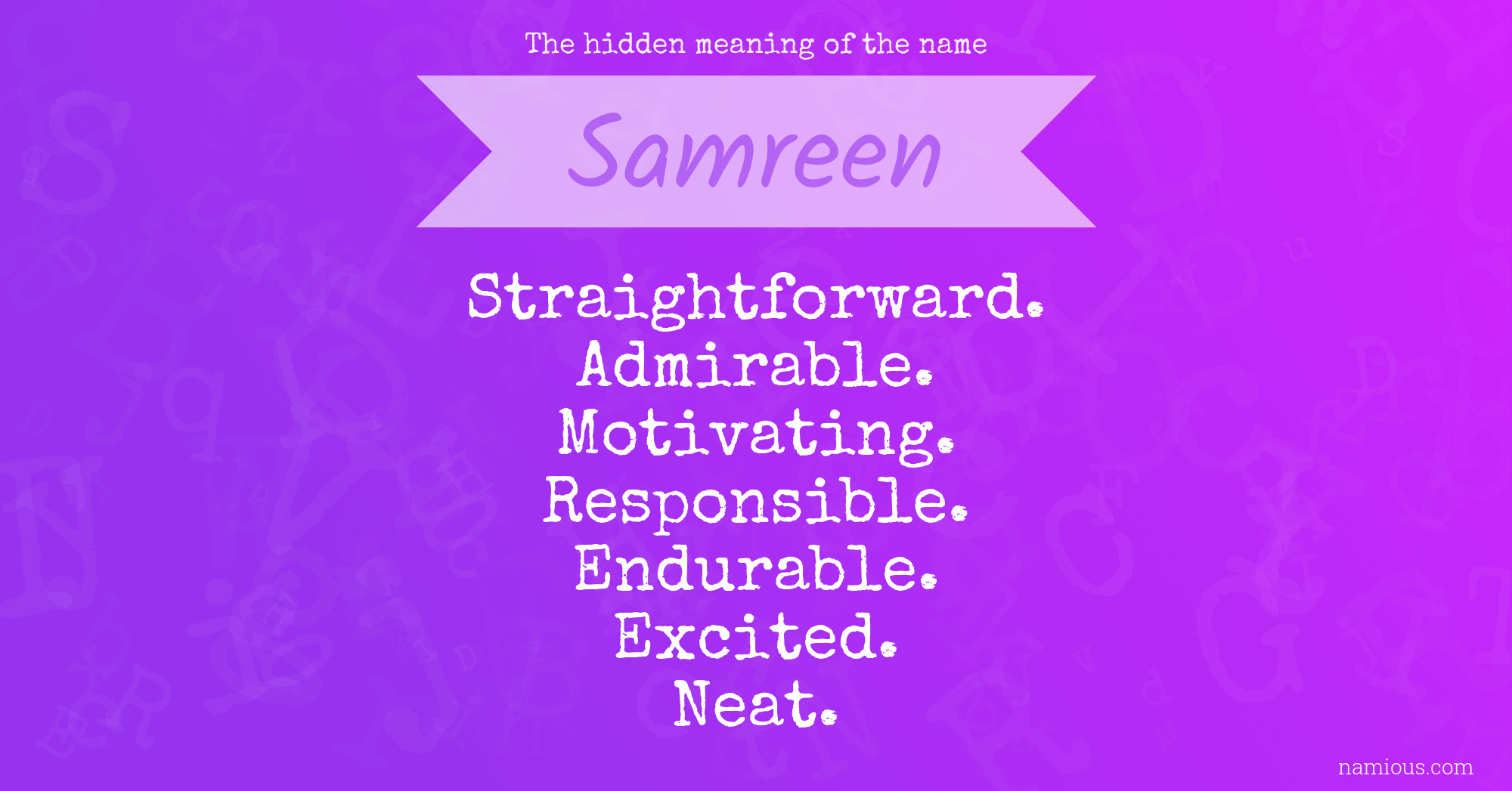 The hidden meaning of the name Samreen