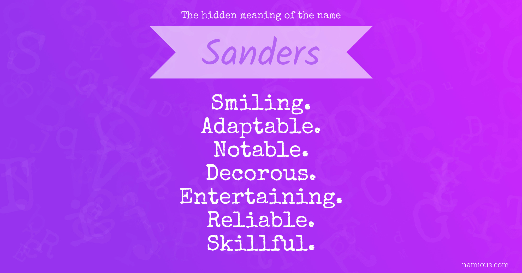 The hidden meaning of the name Sanders