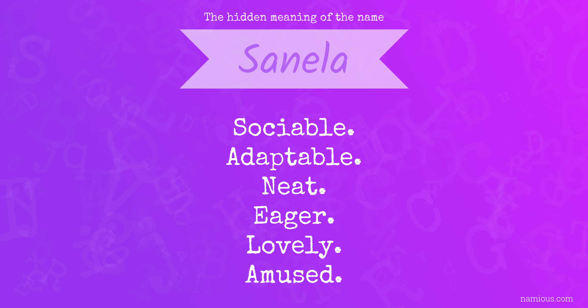 The hidden meaning of the name Sanela