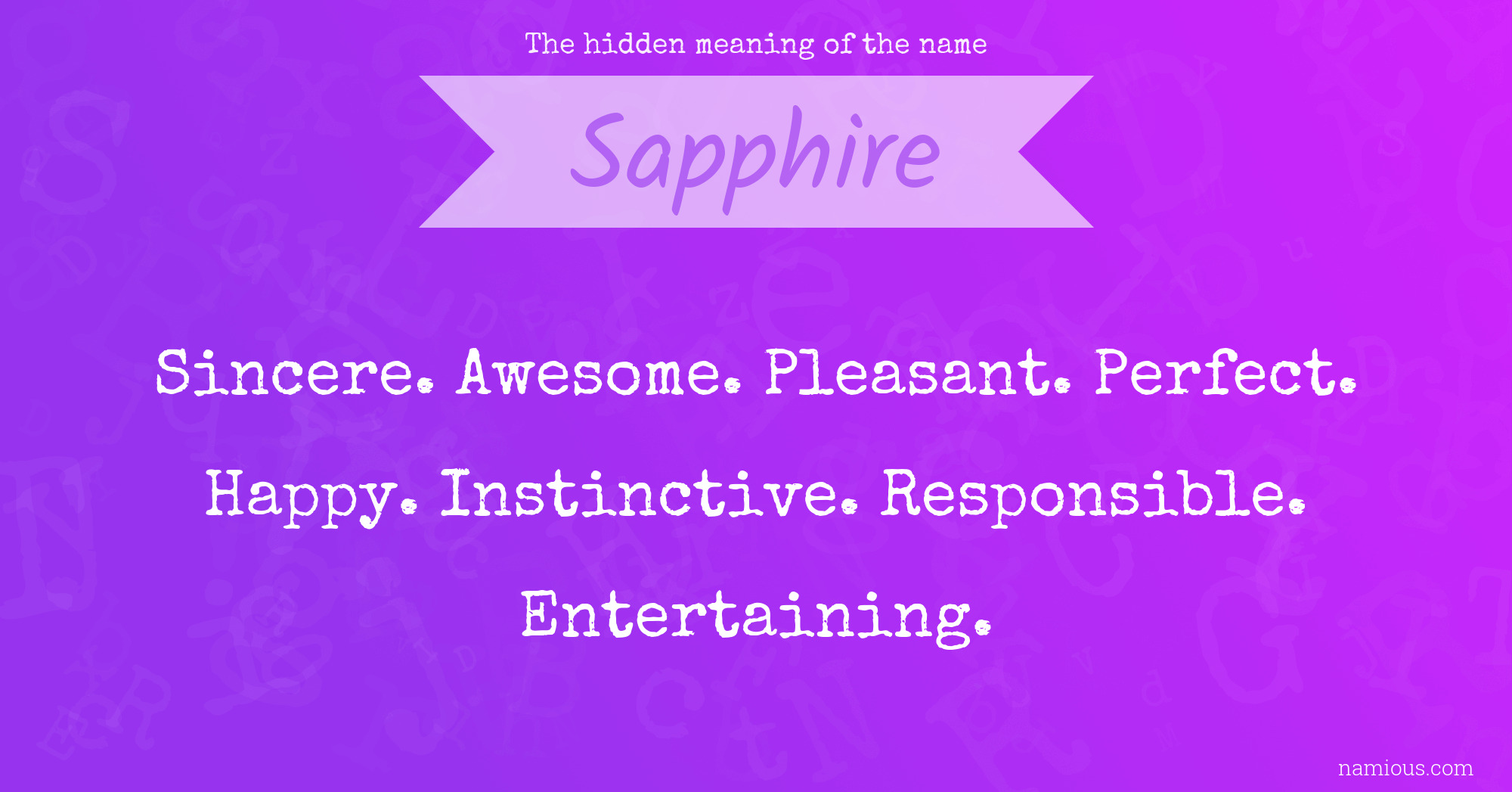 The hidden meaning of the name Sapphire