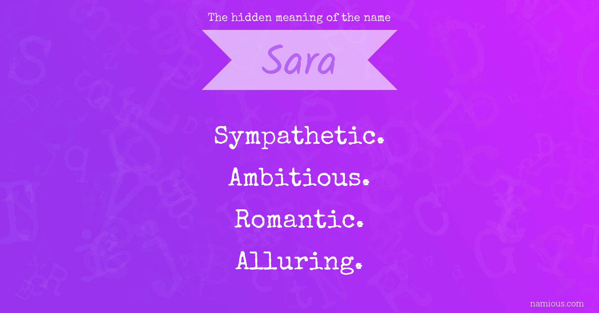 The hidden meaning of the name Sara