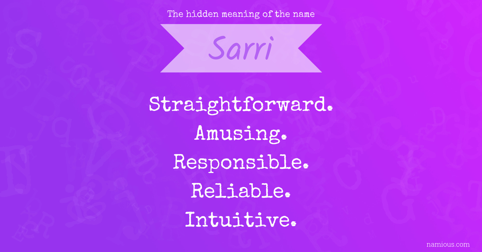 The hidden meaning of the name Sarri