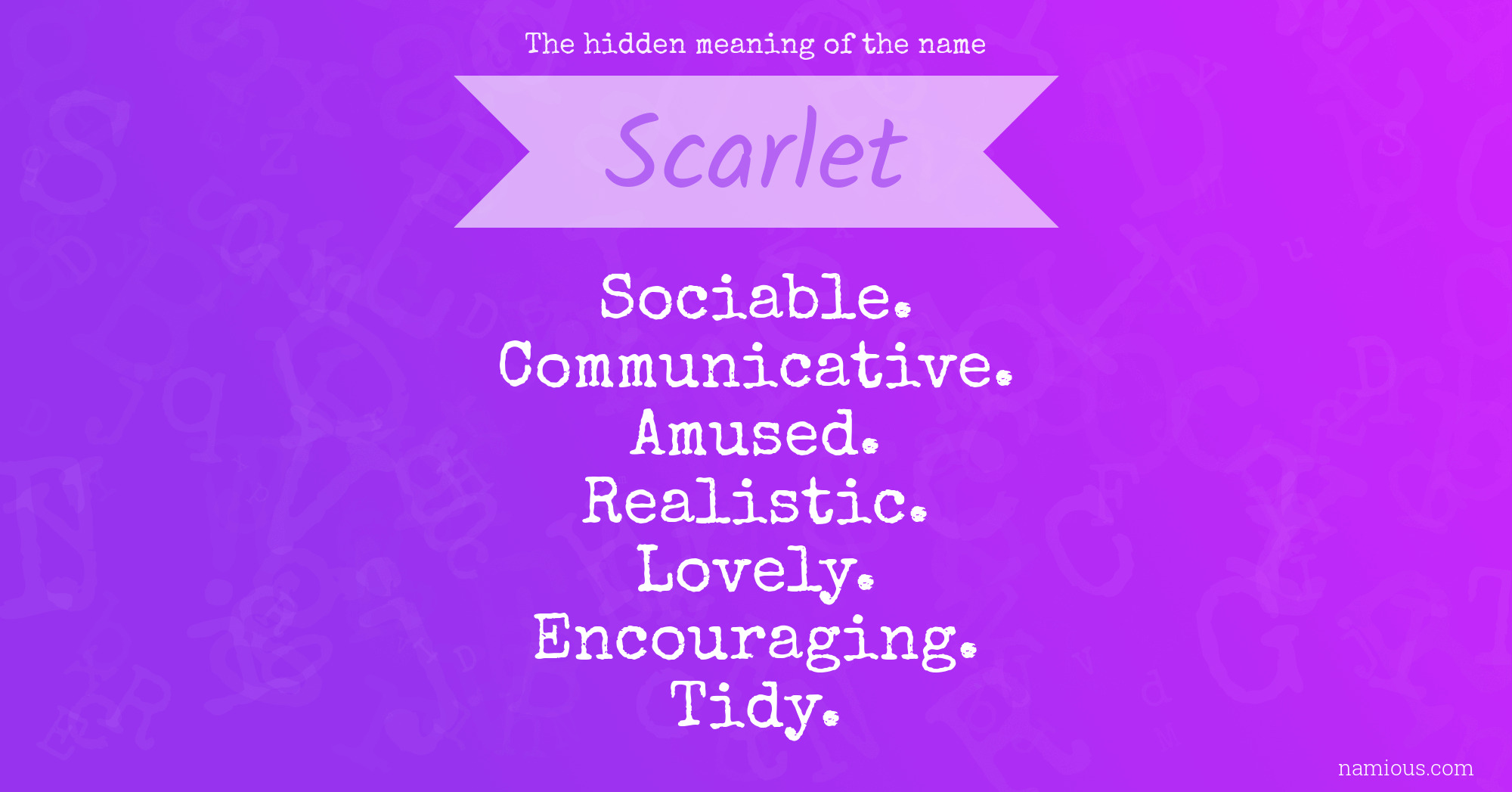 The hidden meaning of the name Scarlet