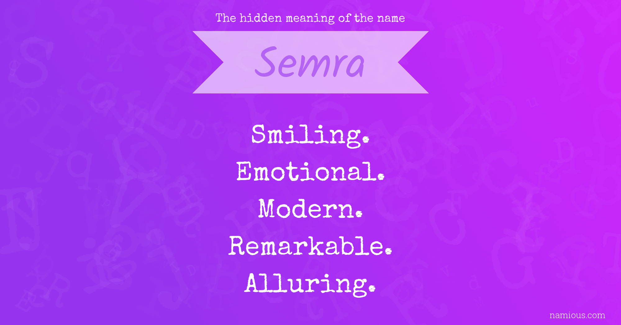 The hidden meaning of the name Semra