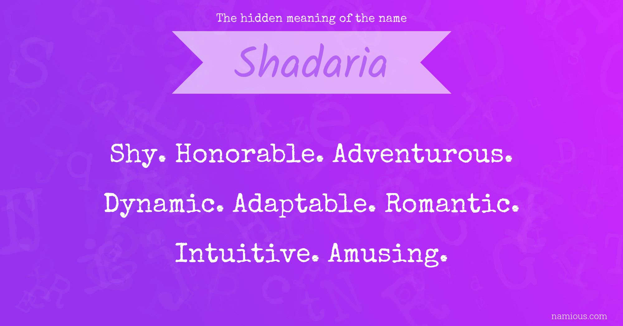 The hidden meaning of the name Shadaria