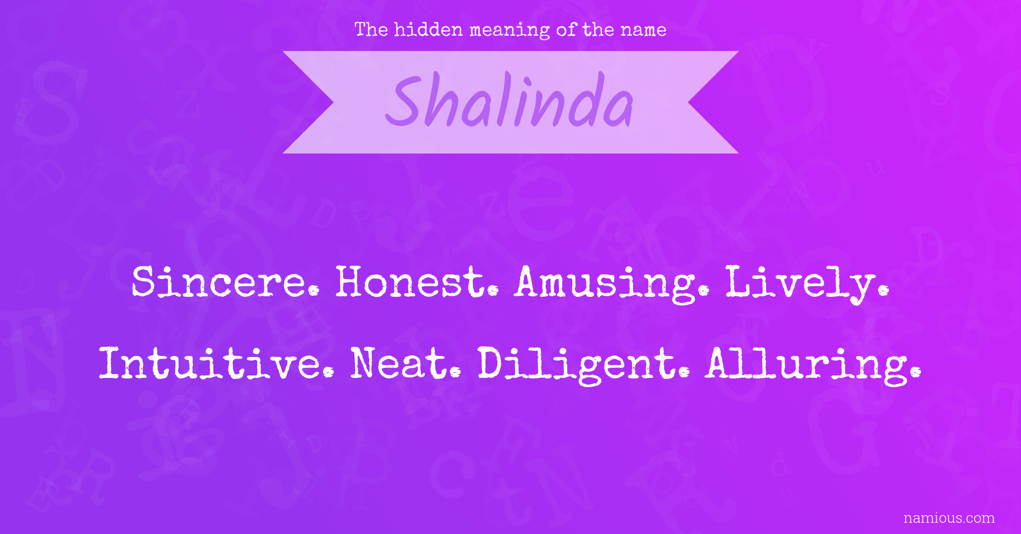 The hidden meaning of the name Shalinda