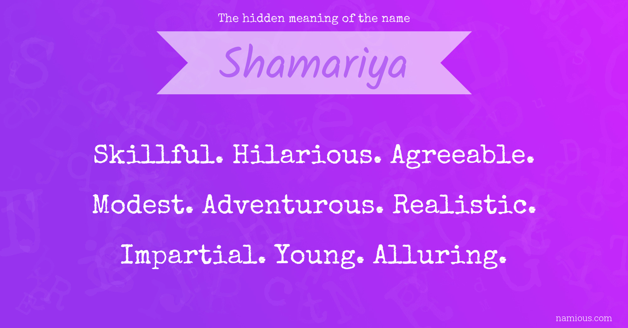 The hidden meaning of the name Shamariya