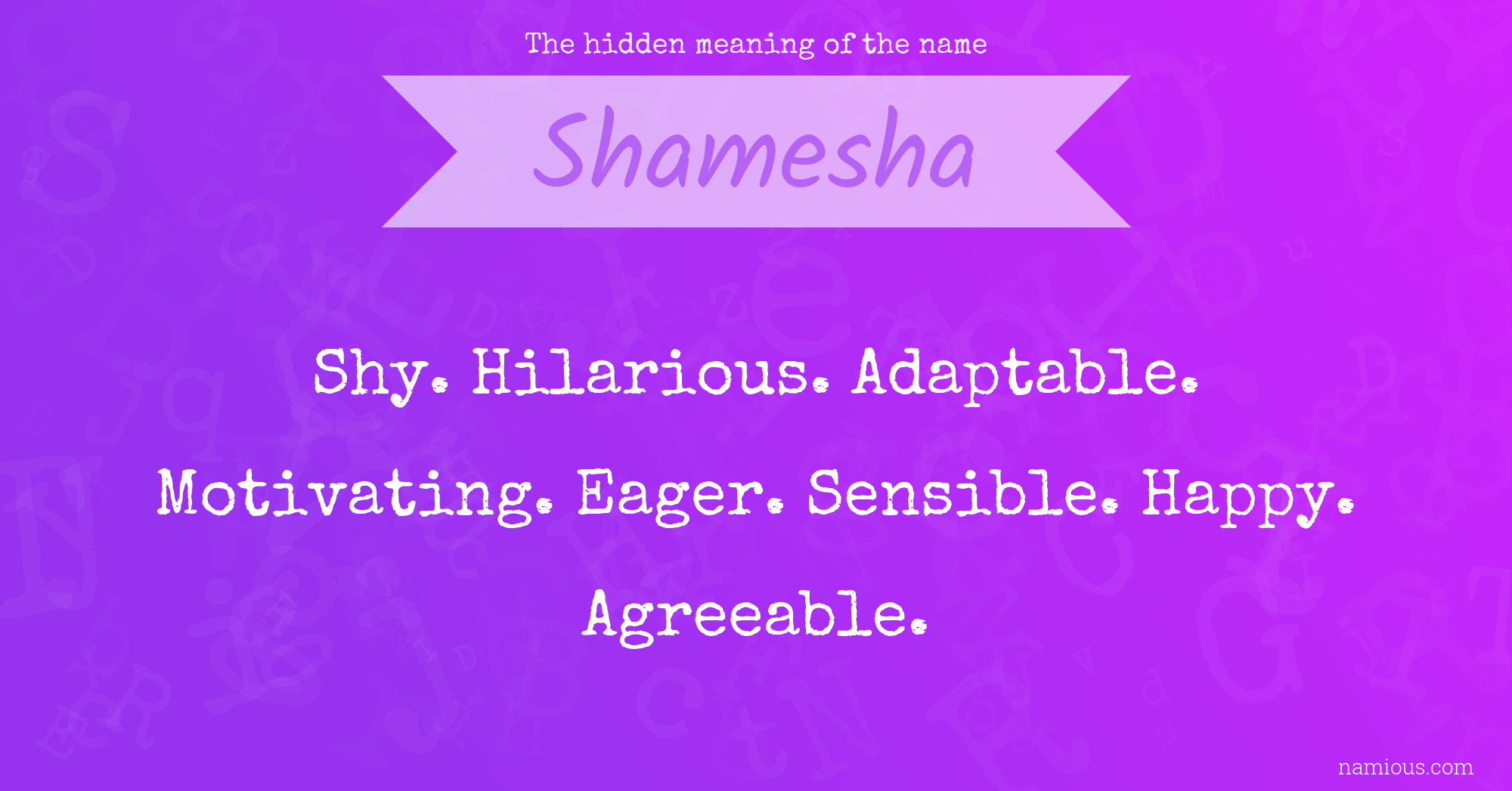 The hidden meaning of the name Shamesha