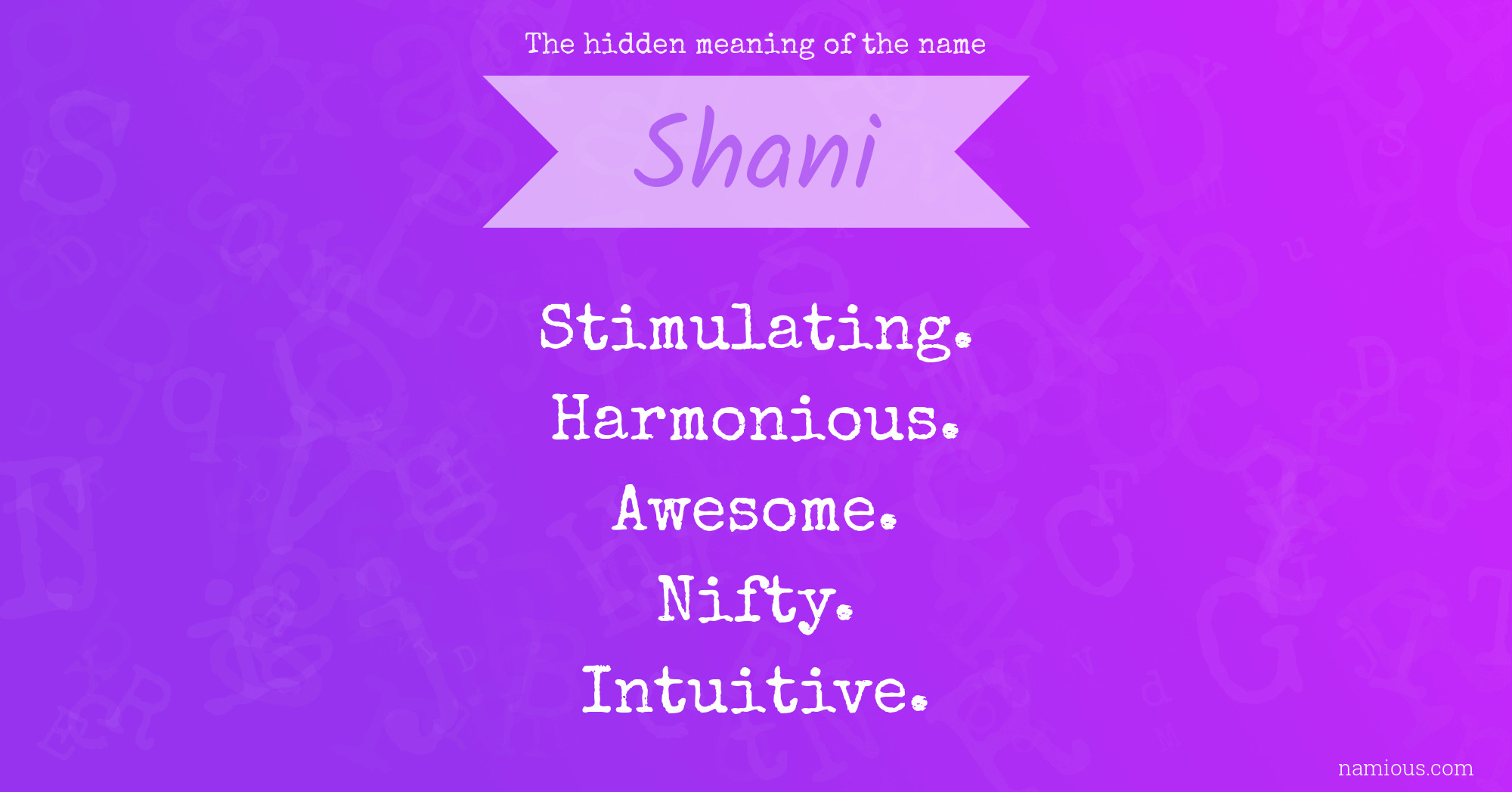 Co znamená Shani?