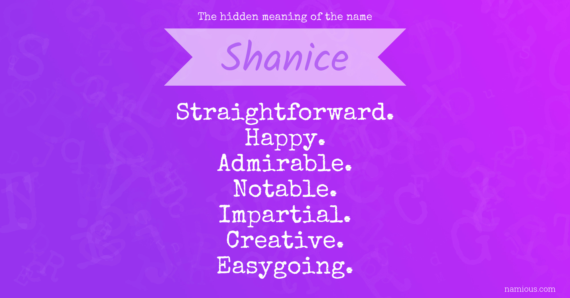 The hidden meaning of the name Shanice