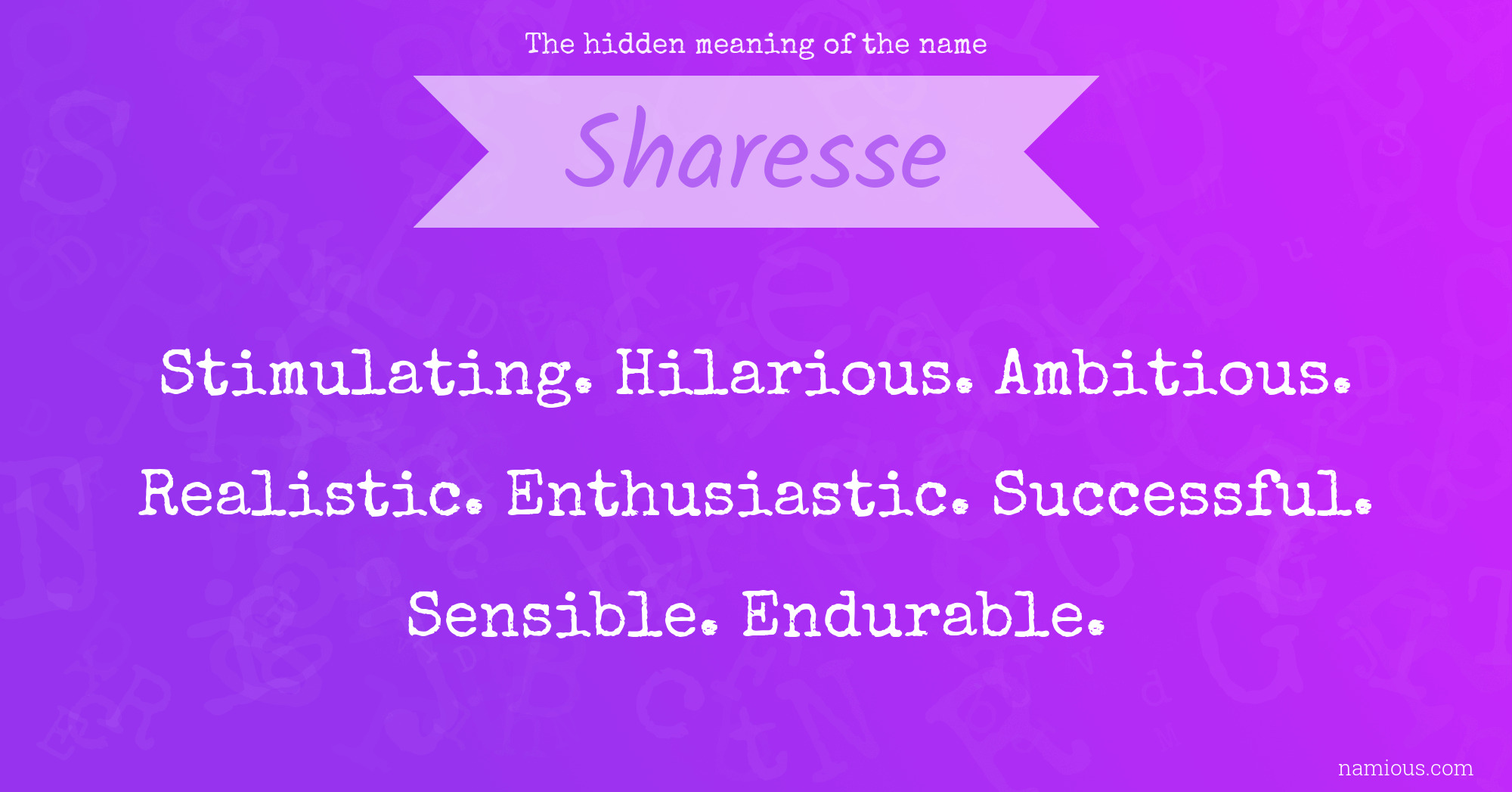 The hidden meaning of the name Sharesse