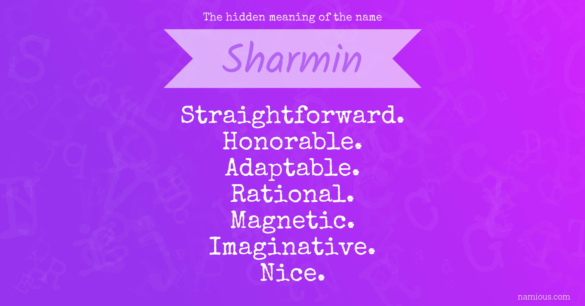 The hidden meaning of the name Sharmin