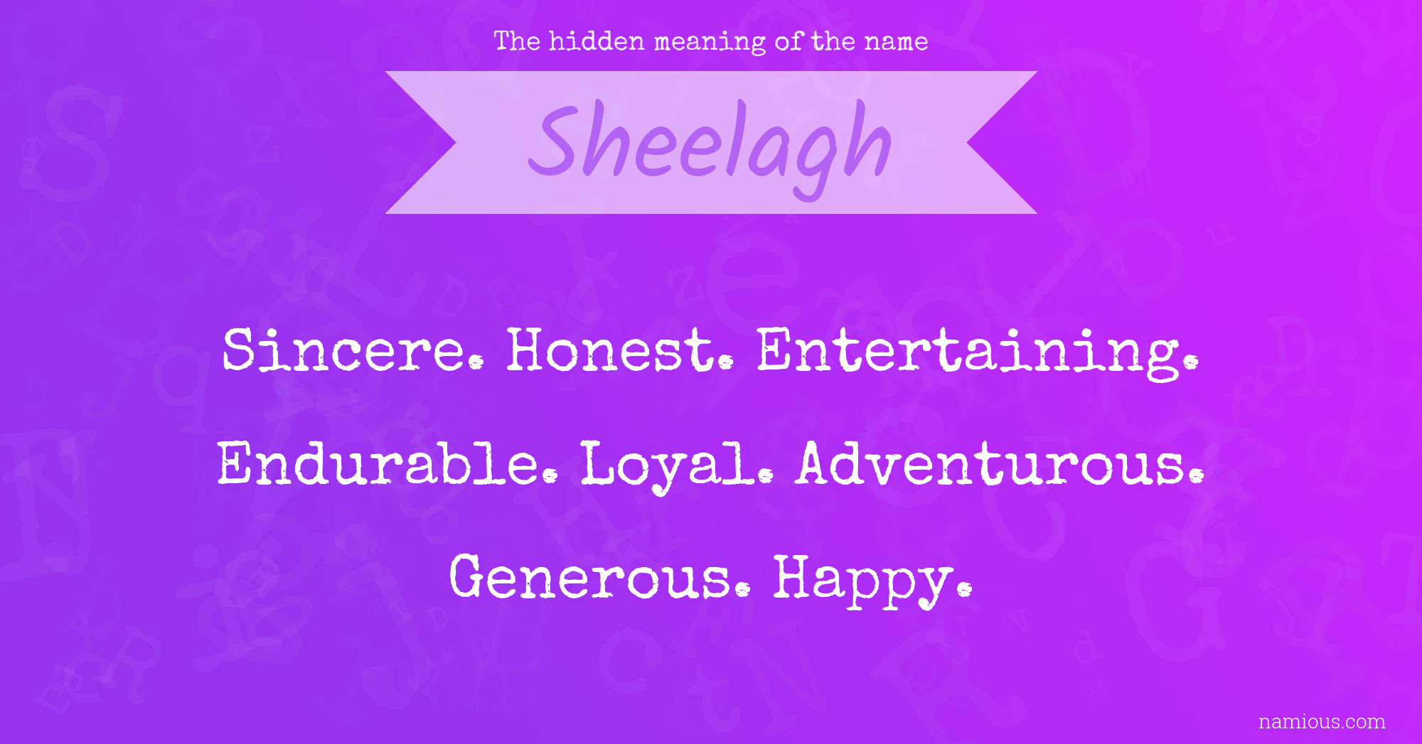 The hidden meaning of the name Sheelagh
