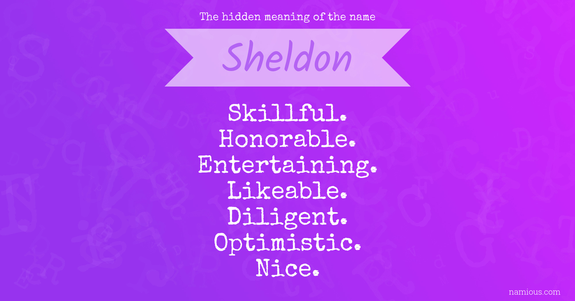 The hidden meaning of the name Sheldon