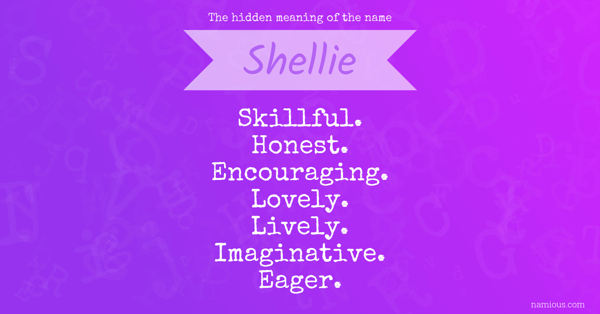 The hidden meaning of the name Shellie
