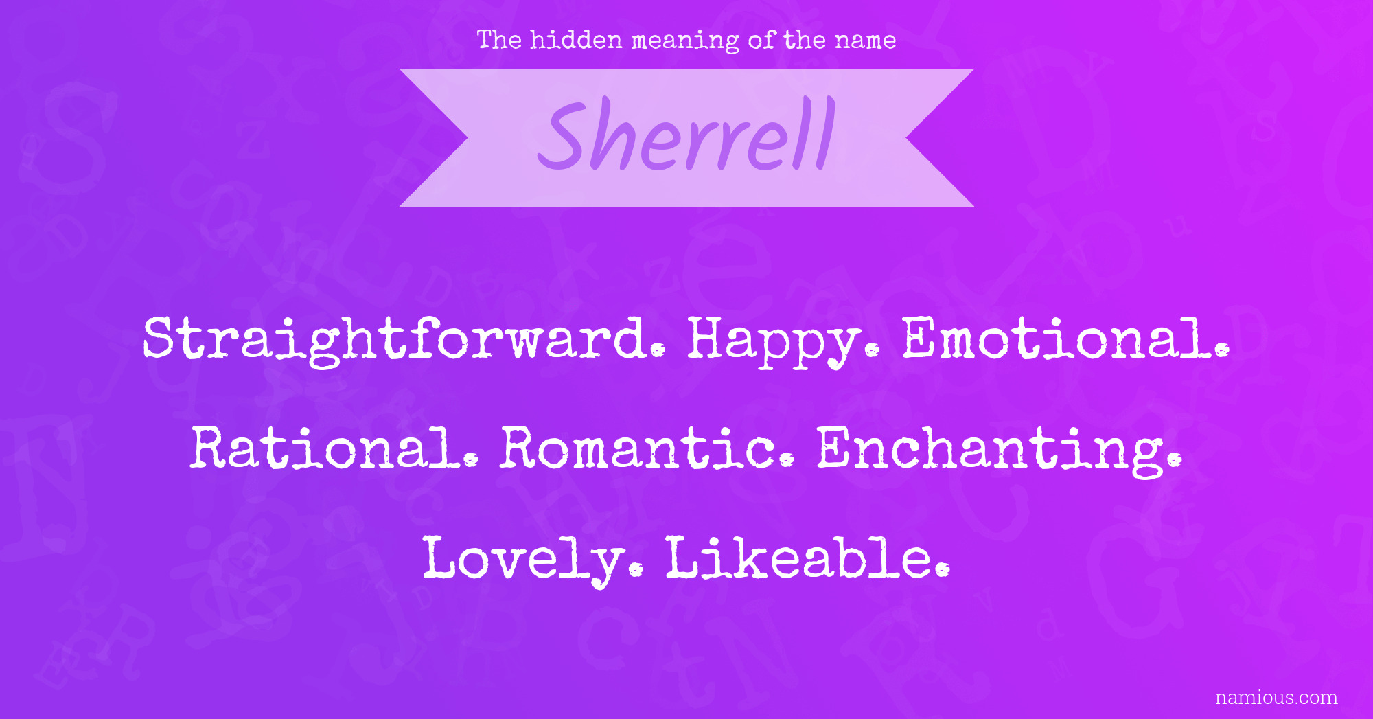 The hidden meaning of the name Sherrell
