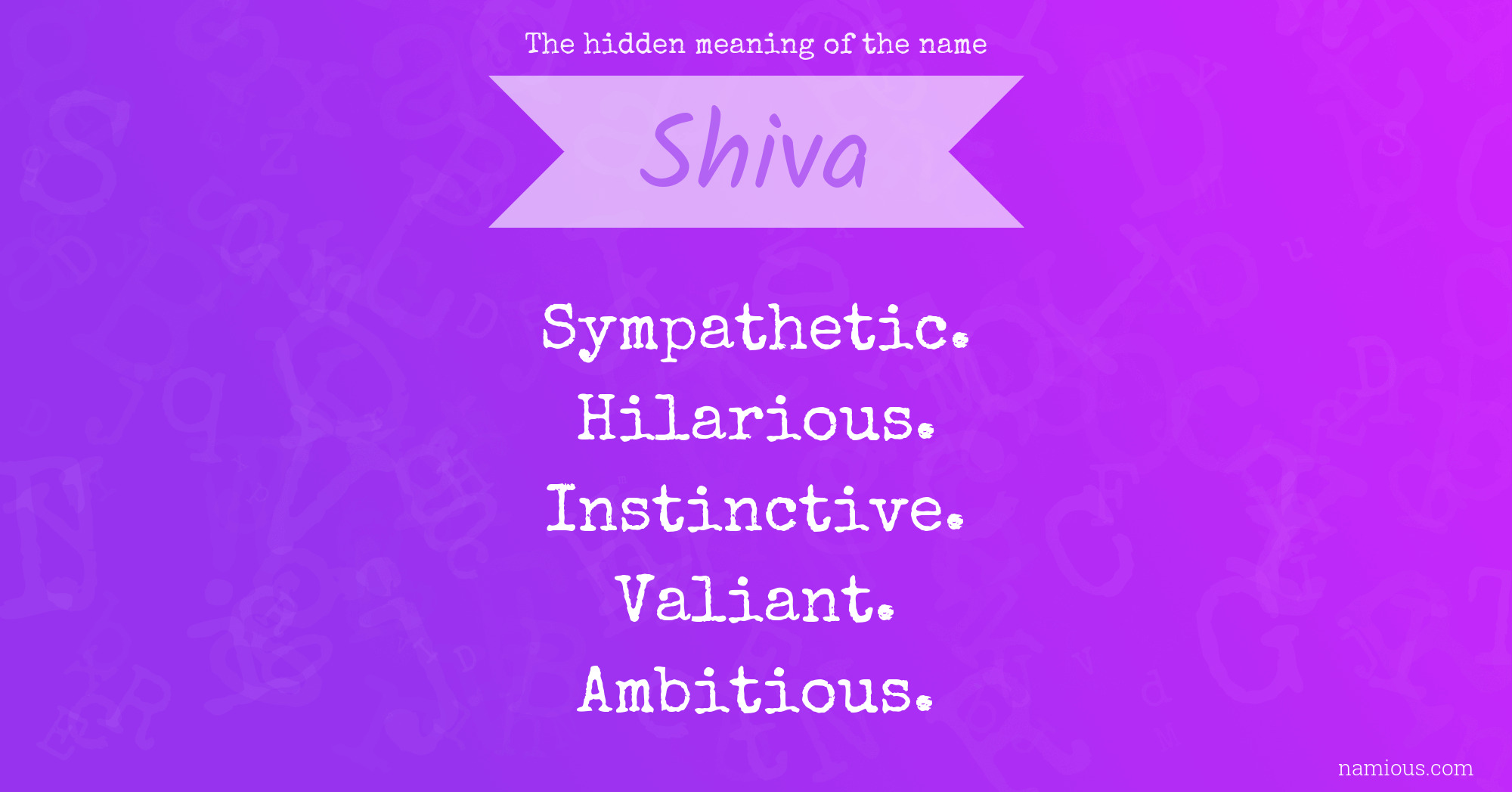 The hidden meaning of the name Shiva