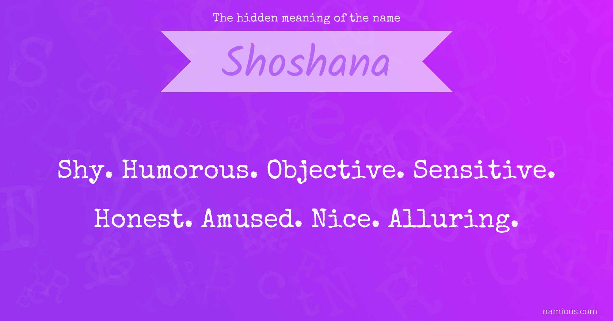 The hidden meaning of the name Shoshana