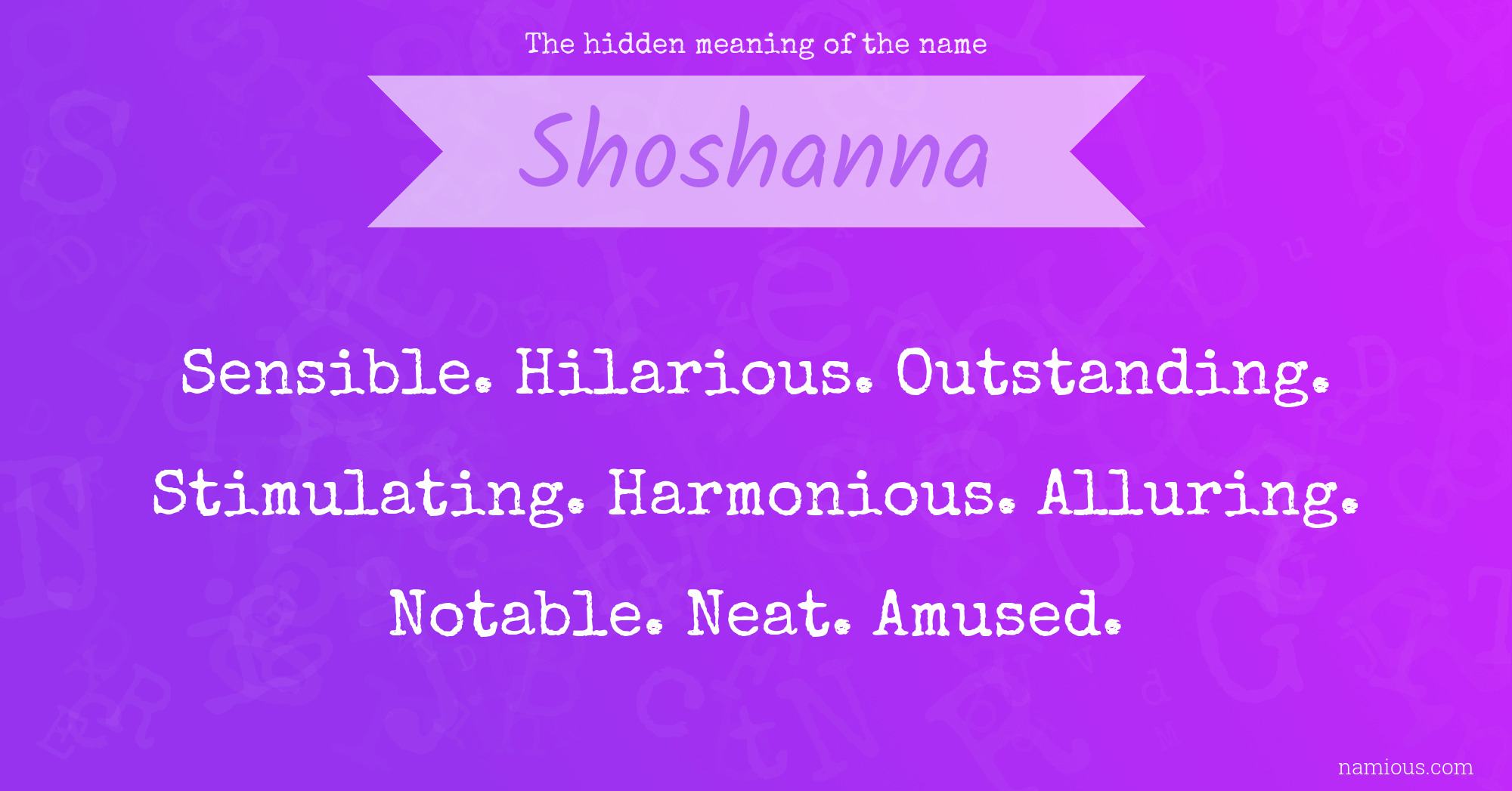 The hidden meaning of the name Shoshanna