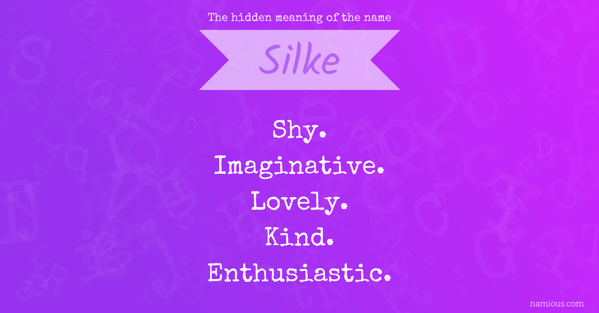 The hidden meaning of the name Silke