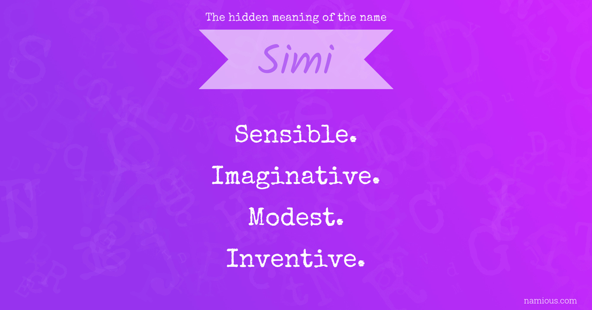 The hidden meaning of the name Simi