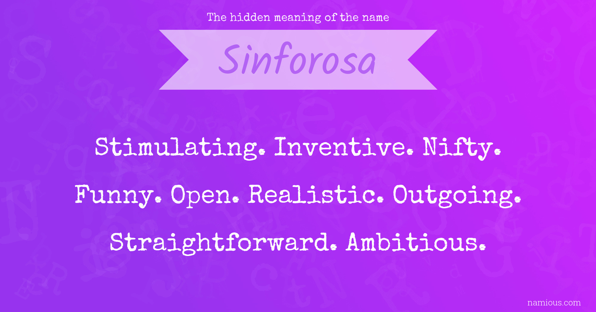 The hidden meaning of the name Sinforosa