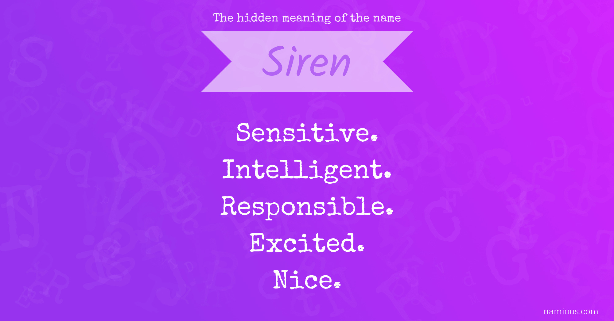 The hidden meaning of the name Siren