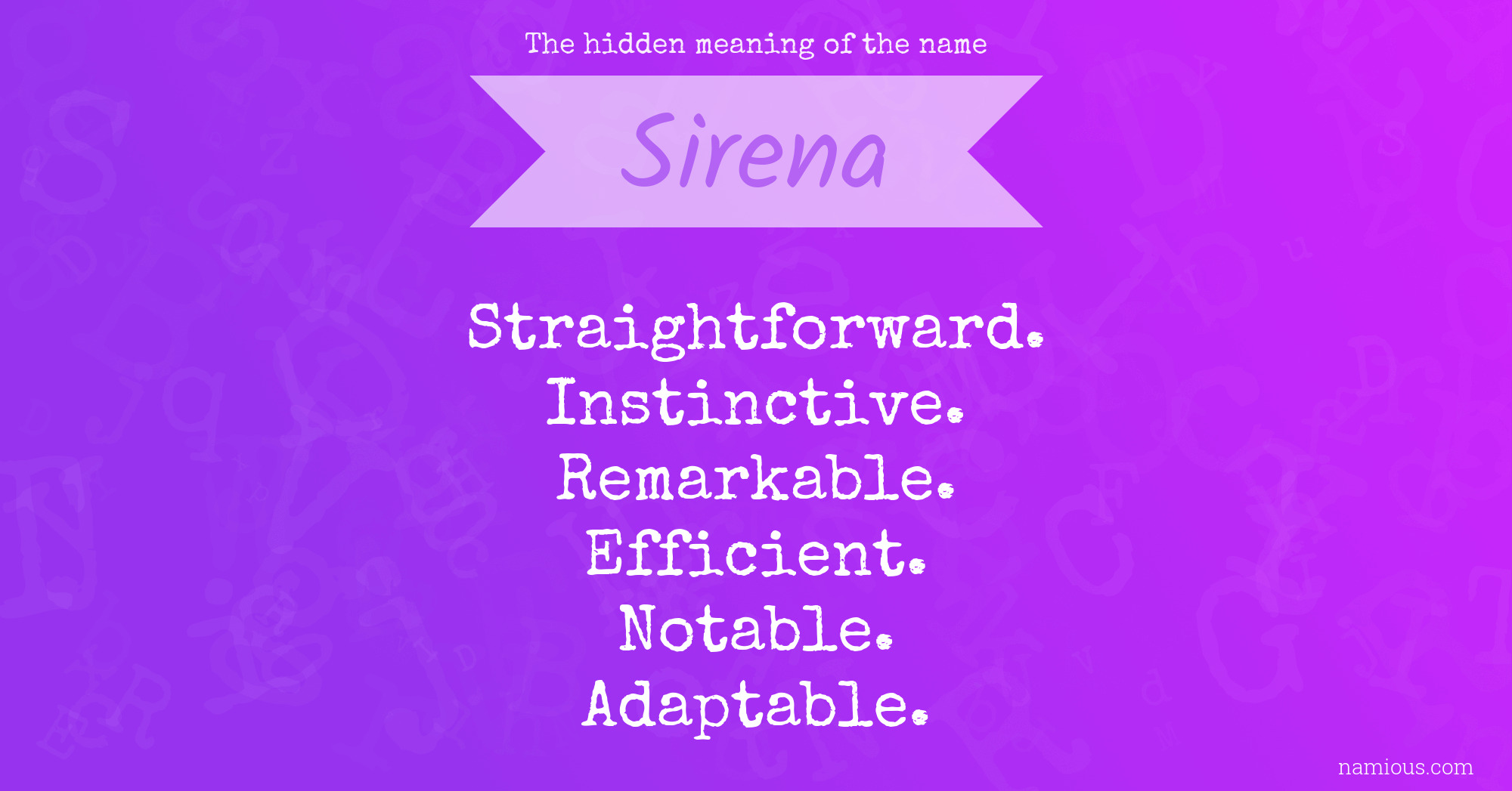 The hidden meaning of the name Sirena