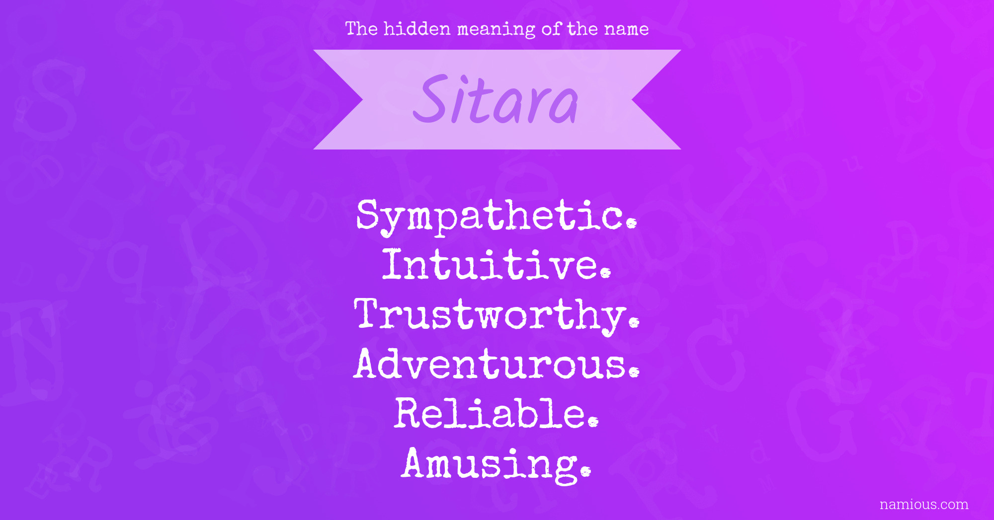 The hidden meaning of the name Sitara