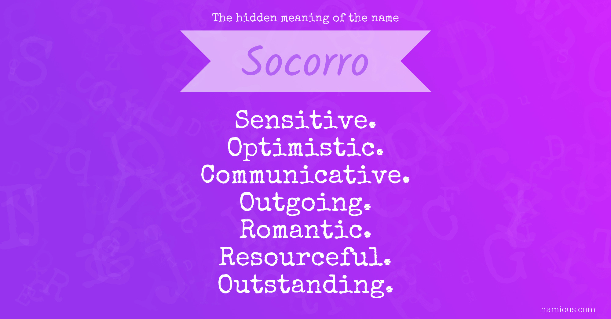 The hidden meaning of the name Socorro