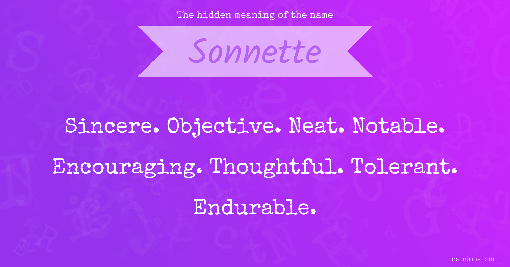 The hidden meaning of the name Sonnette