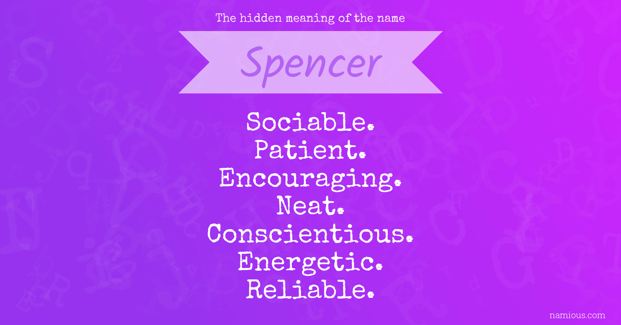 The hidden meaning of the name Spencer