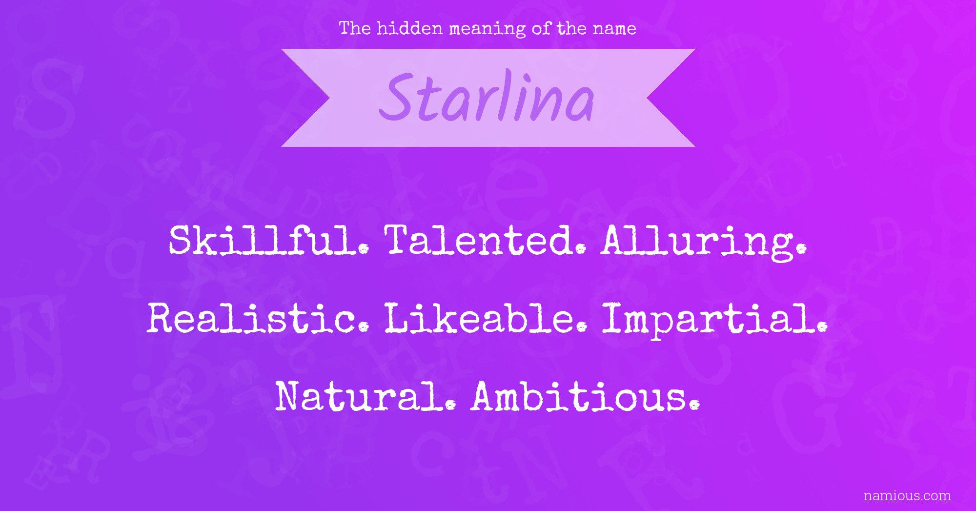 The hidden meaning of the name Starlina