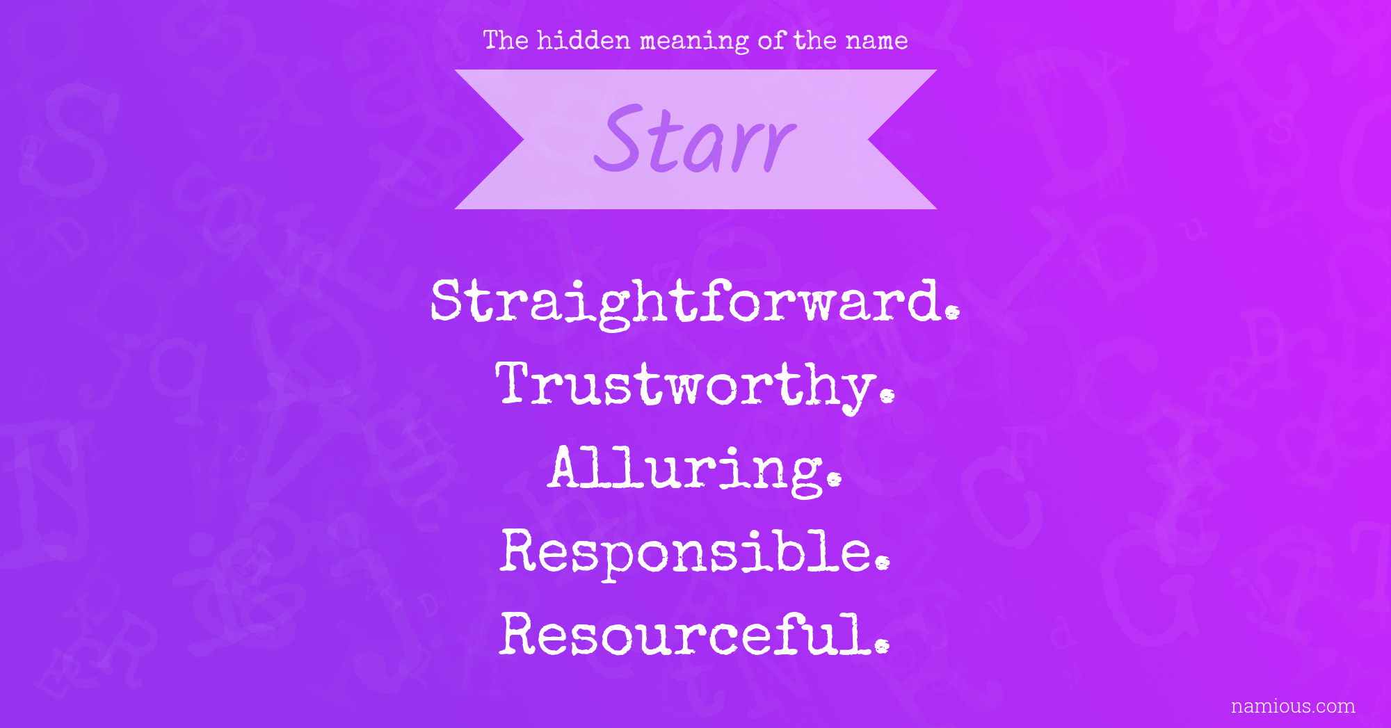 The hidden meaning of the name Starr