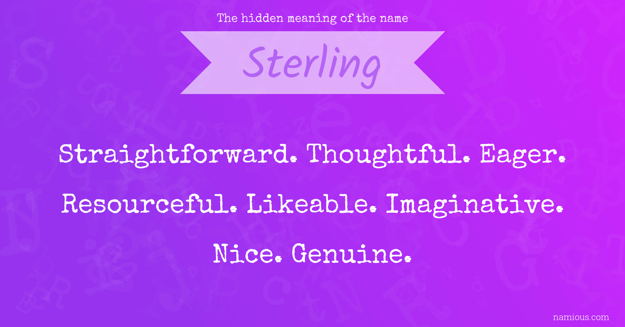 The hidden meaning of the name Sterling