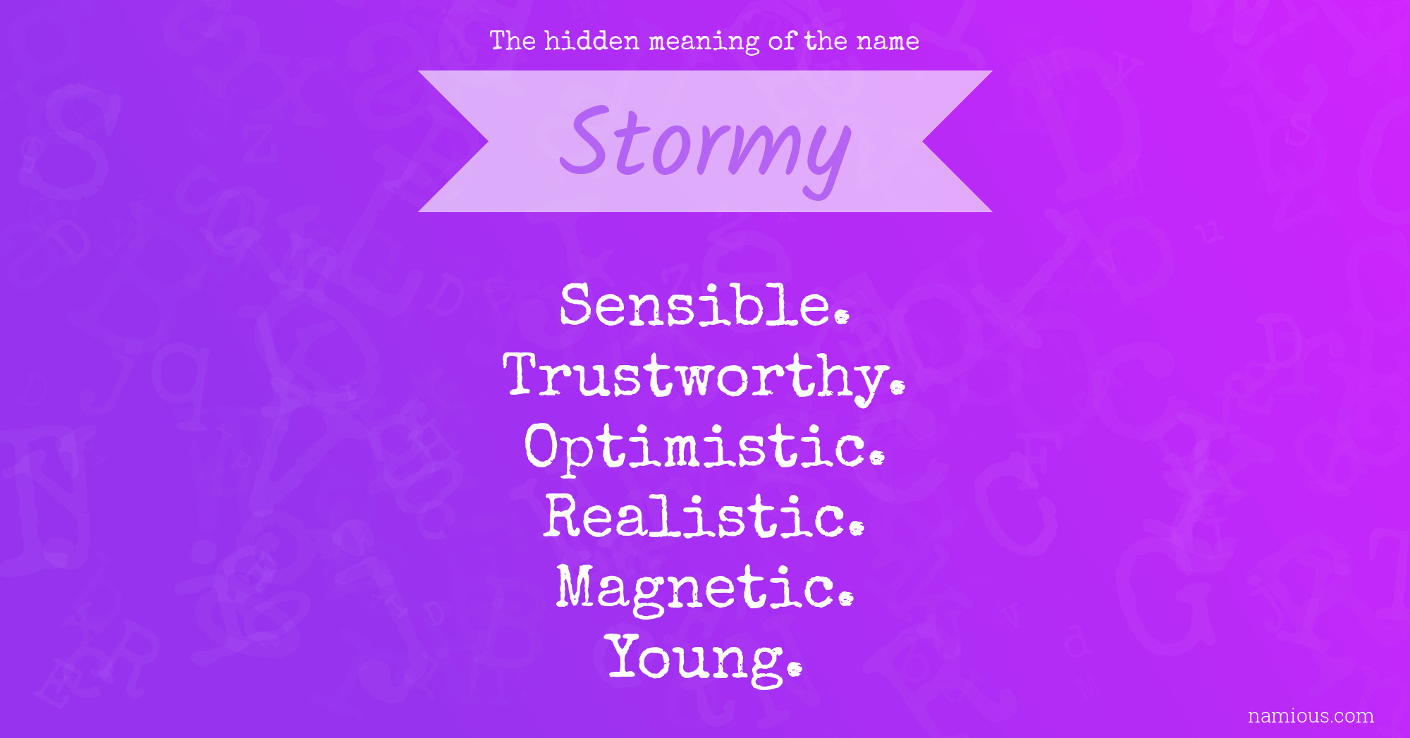 The hidden meaning of the name Stormy