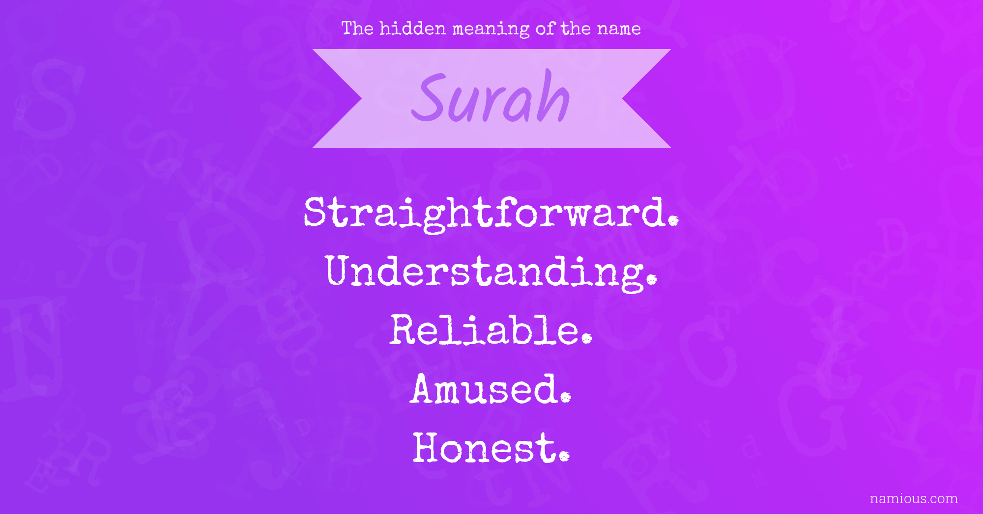 The hidden meaning of the name Surah