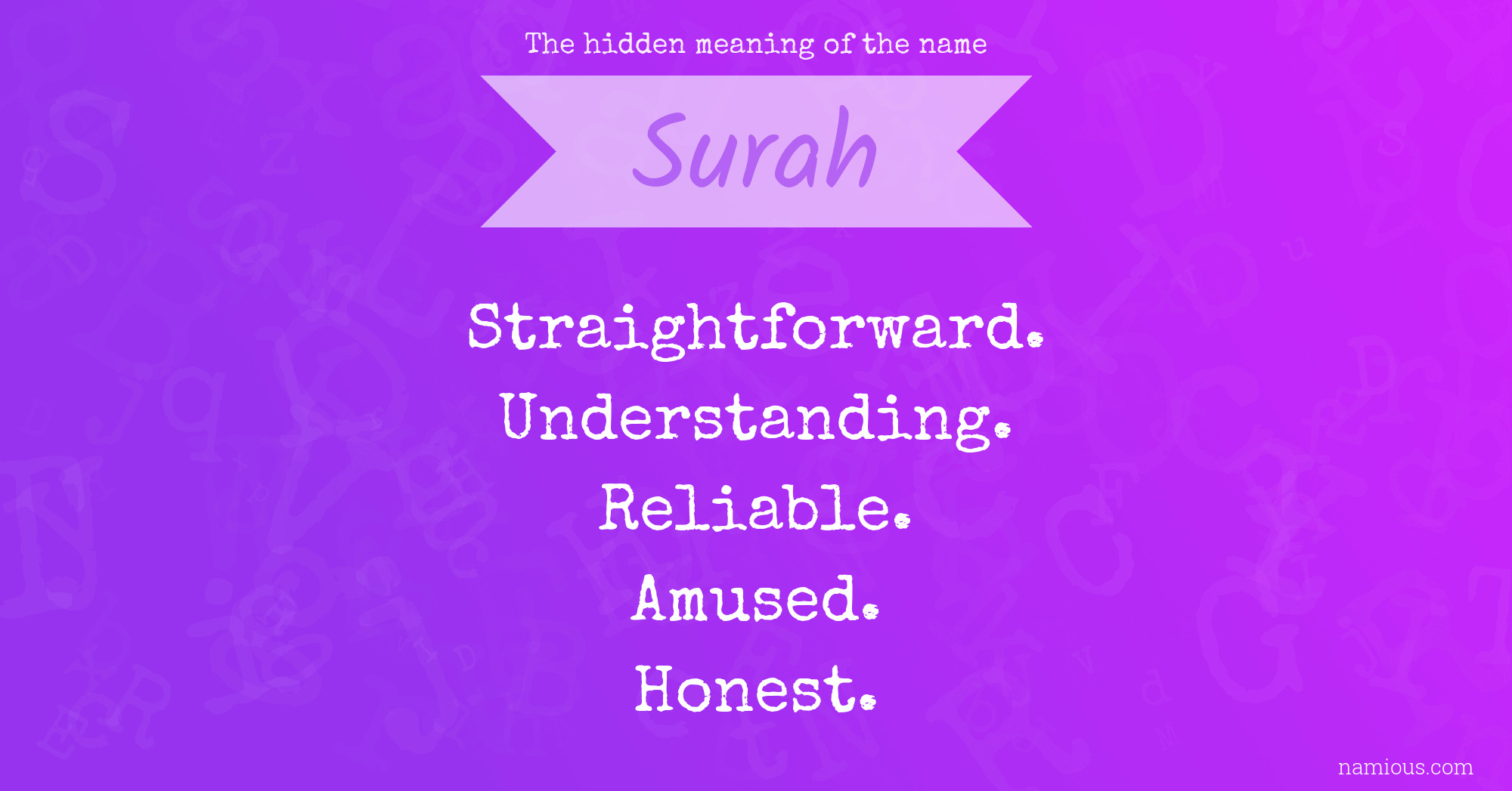 The hidden meaning of the name Surah