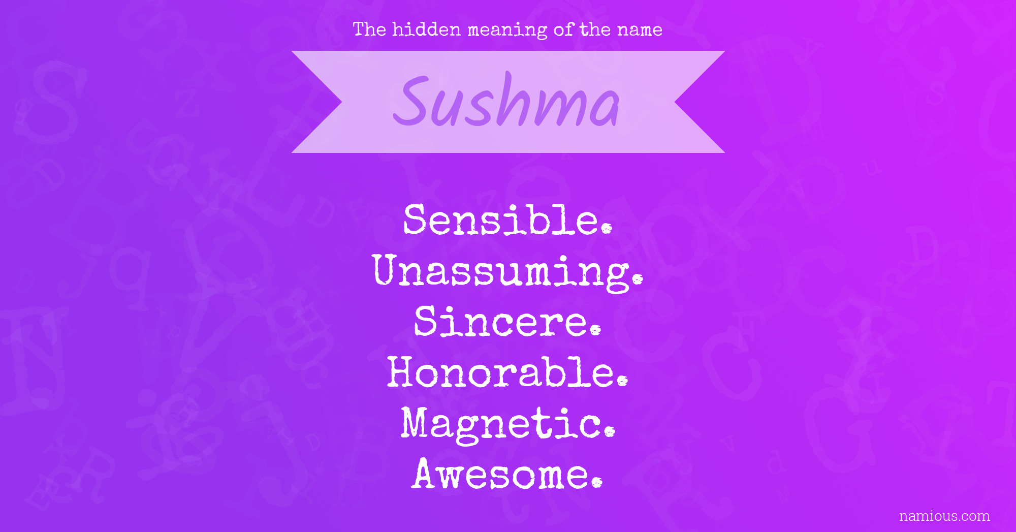 The hidden meaning of the name Sushma