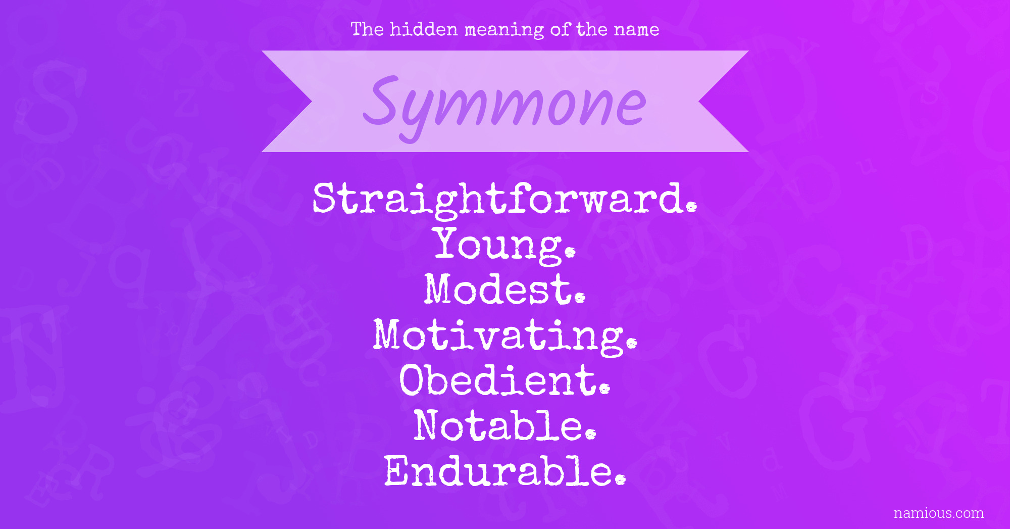 The hidden meaning of the name Symmone