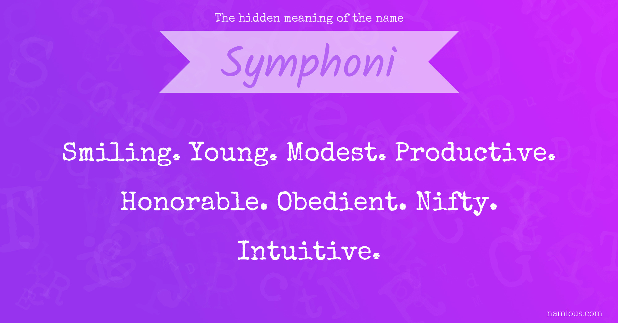 The hidden meaning of the name Symphoni
