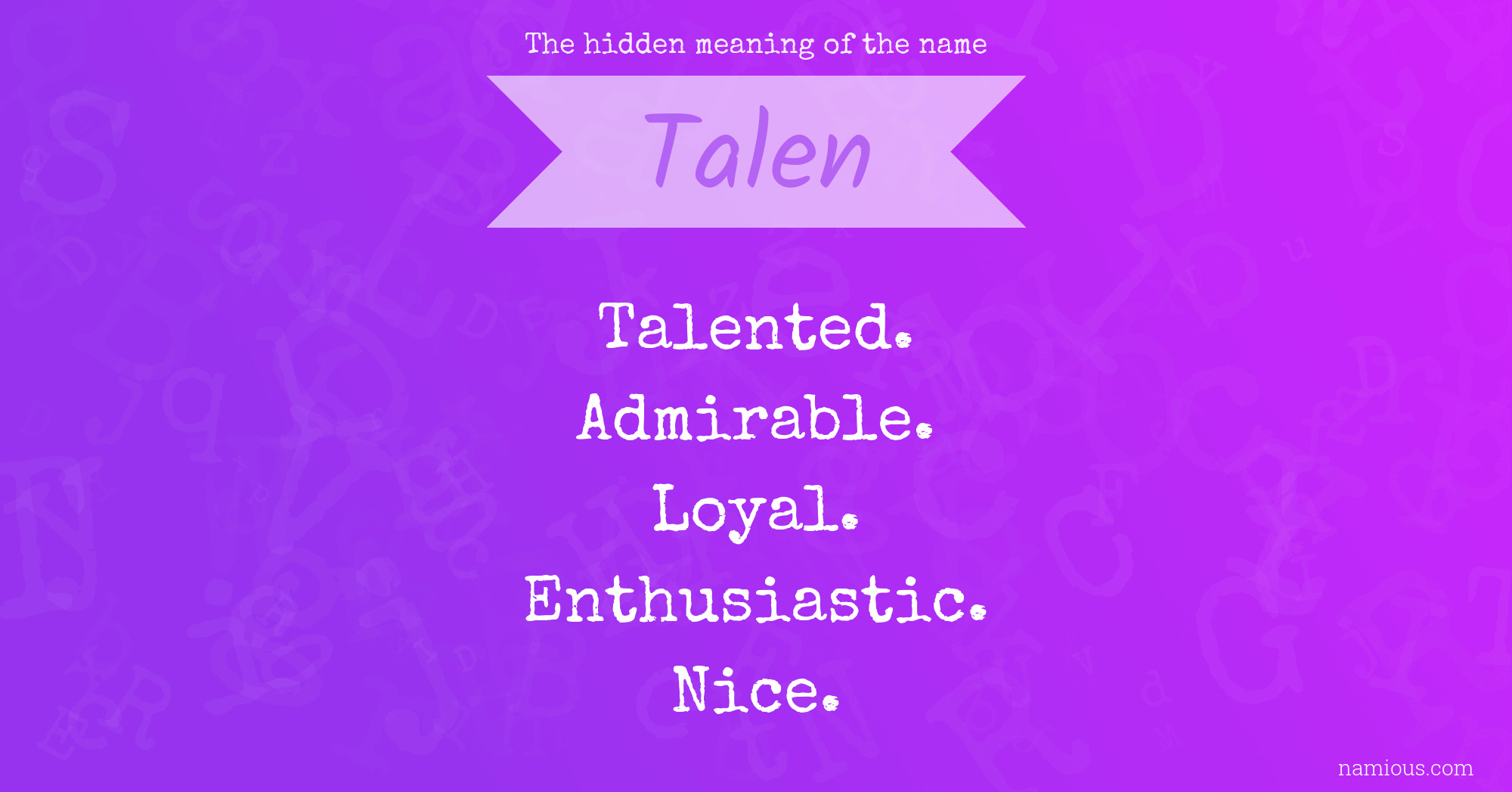The hidden meaning of the name Talen