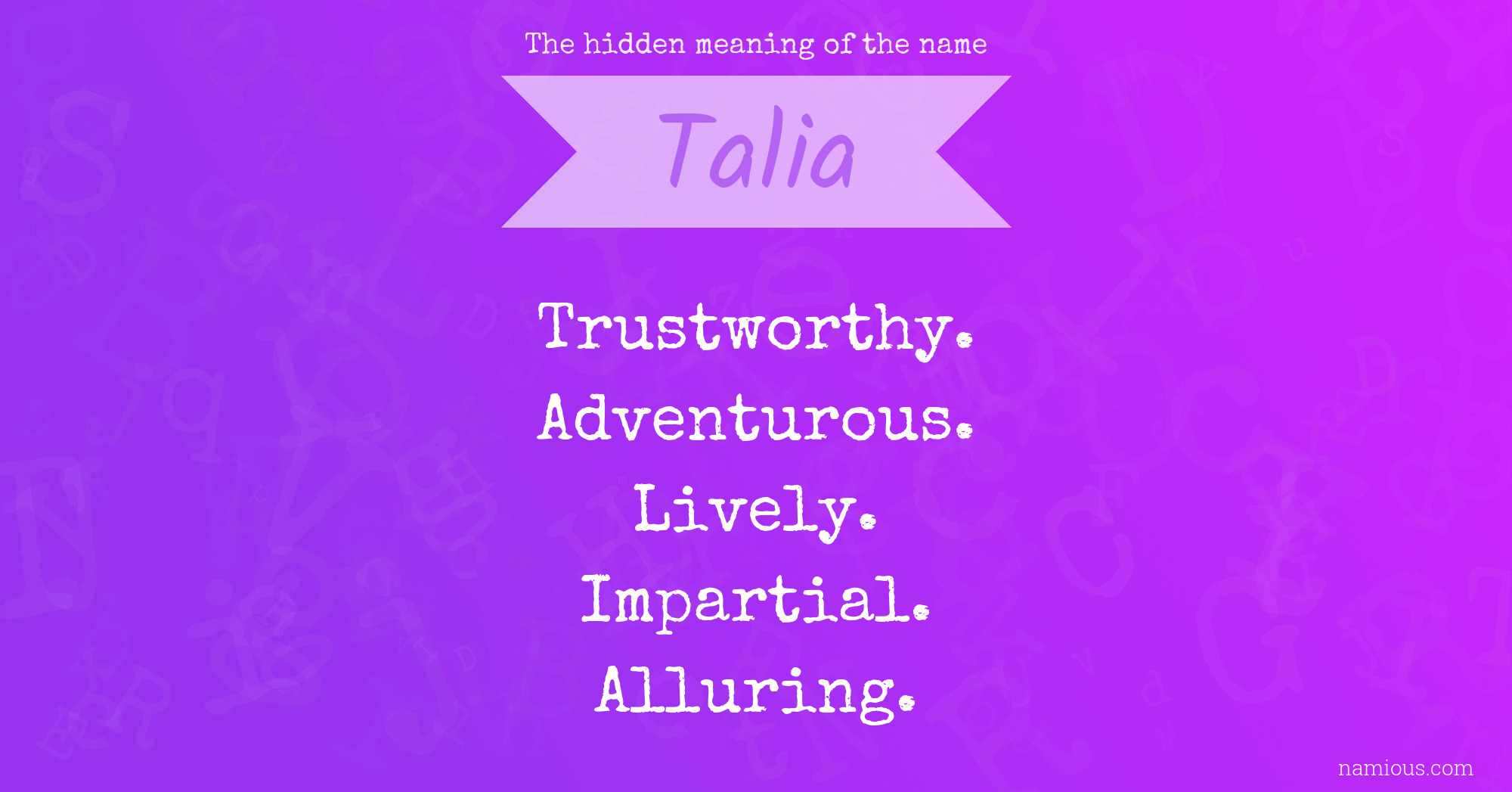 The hidden meaning of the name Talia