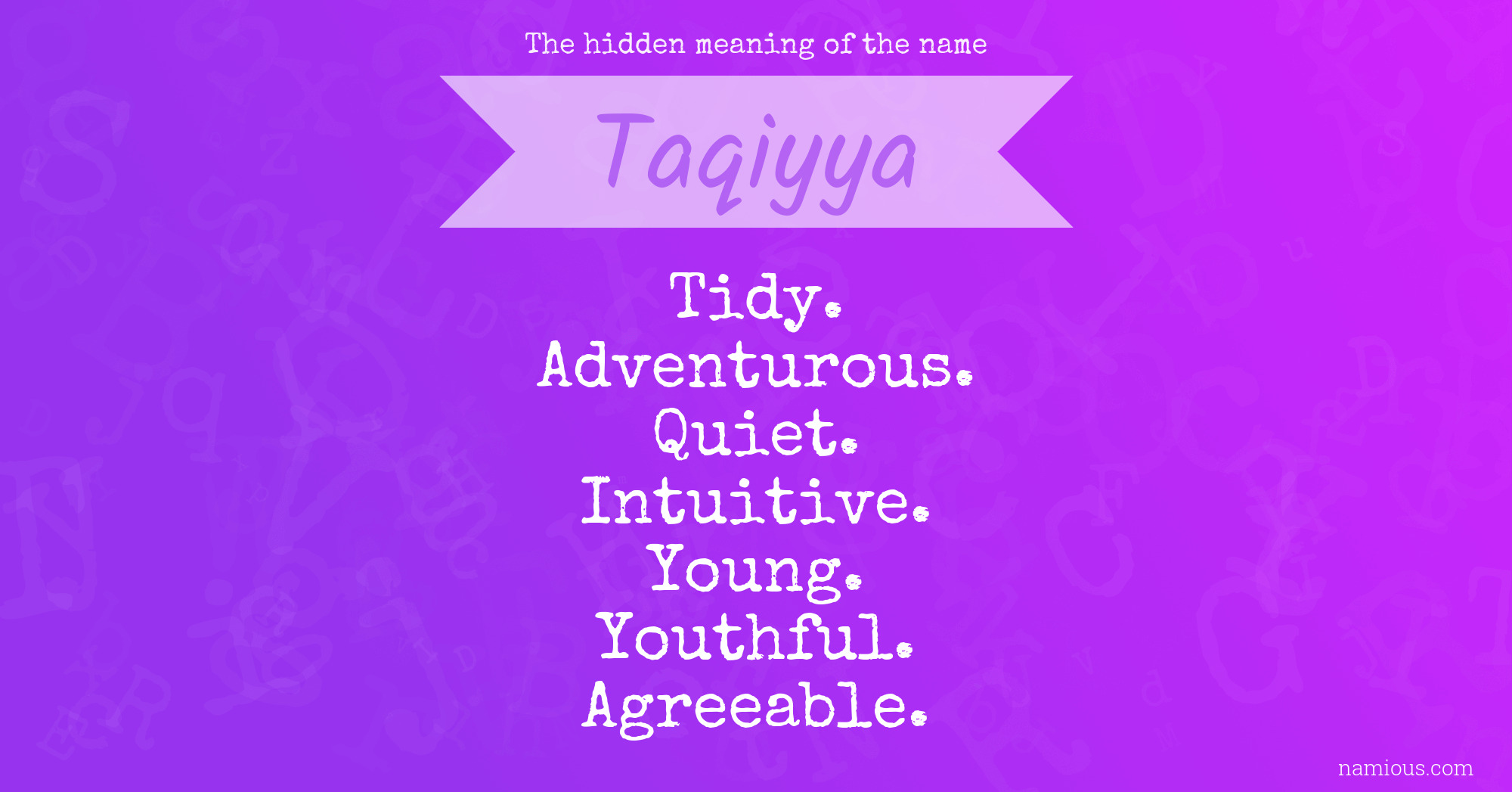The hidden meaning of the name Taqiyya