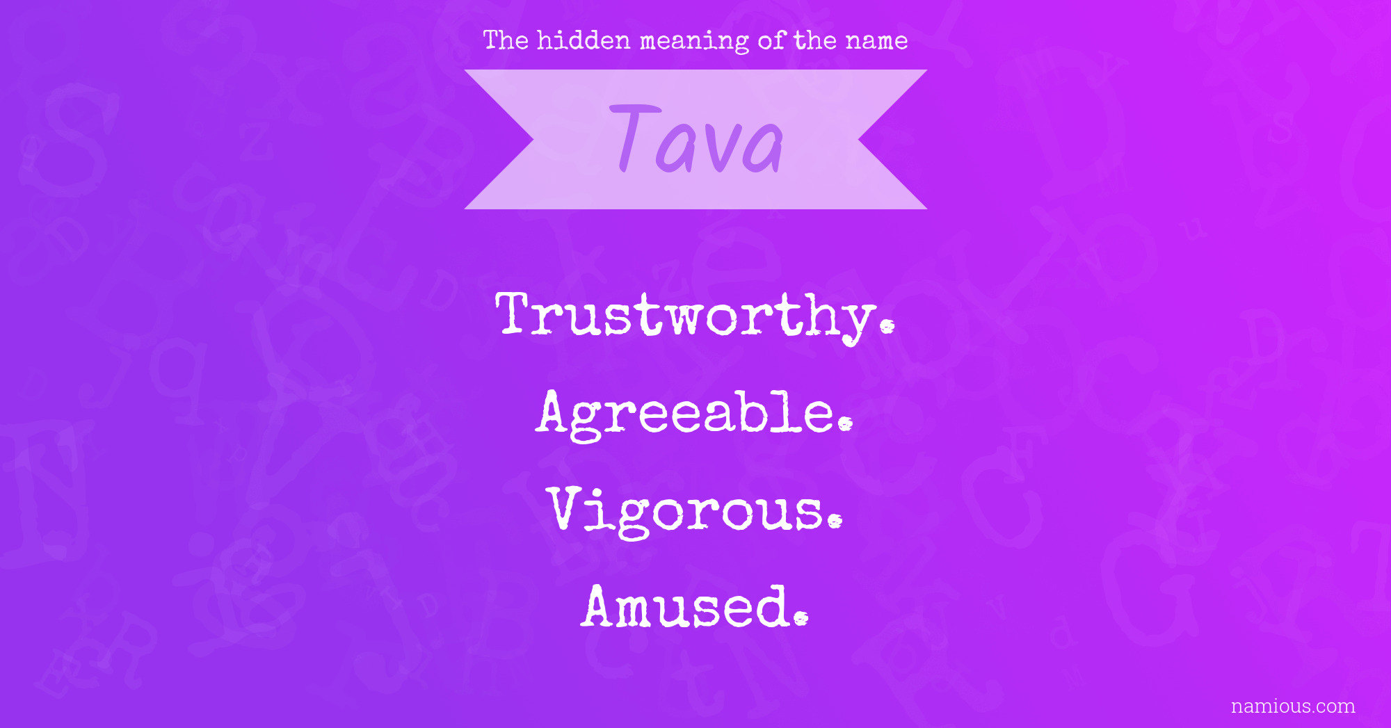 The hidden meaning of the name Tava