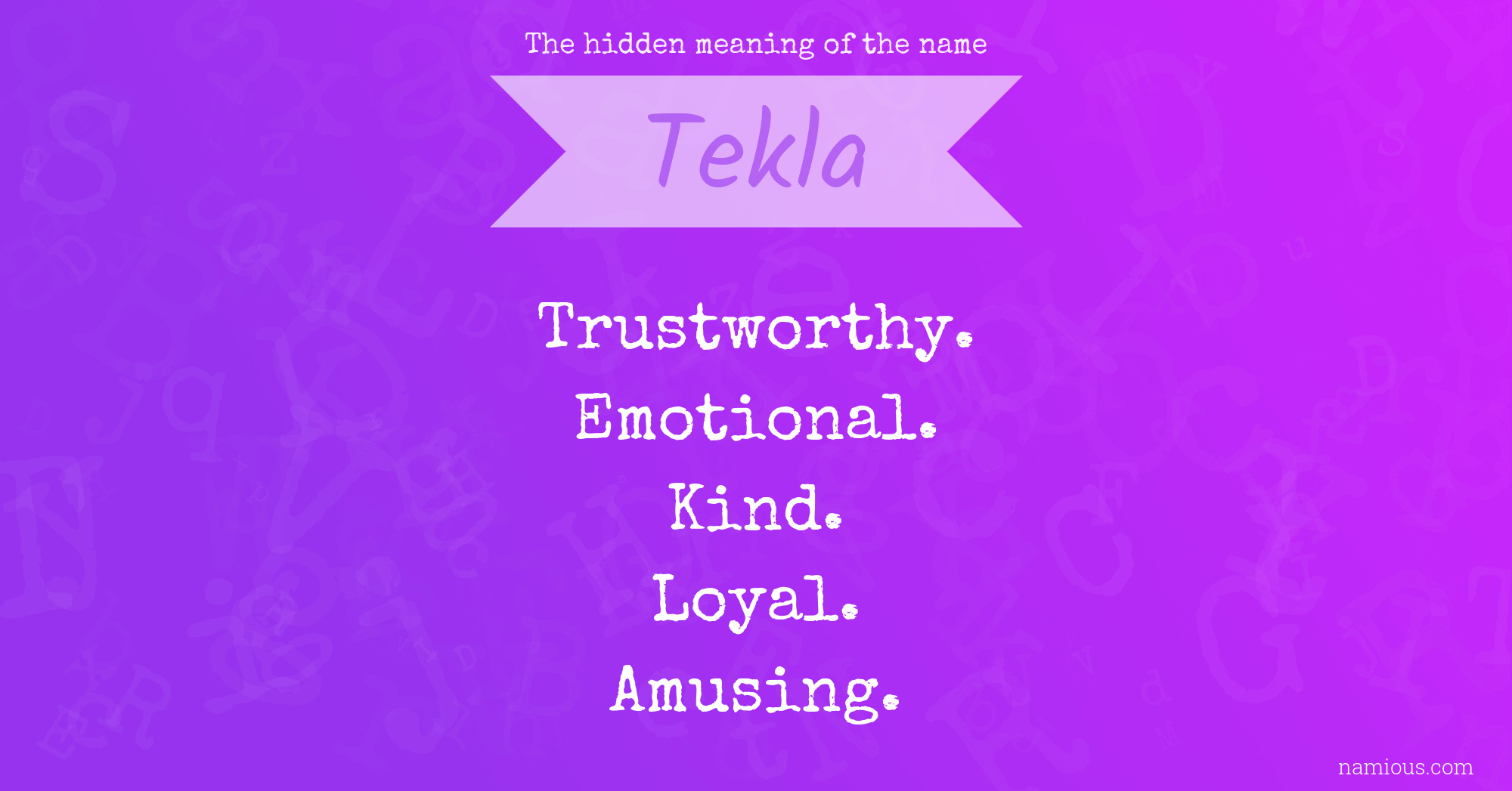 The hidden meaning of the name Tekla