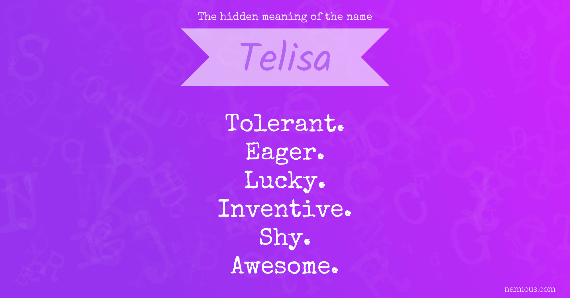 The hidden meaning of the name Telisa